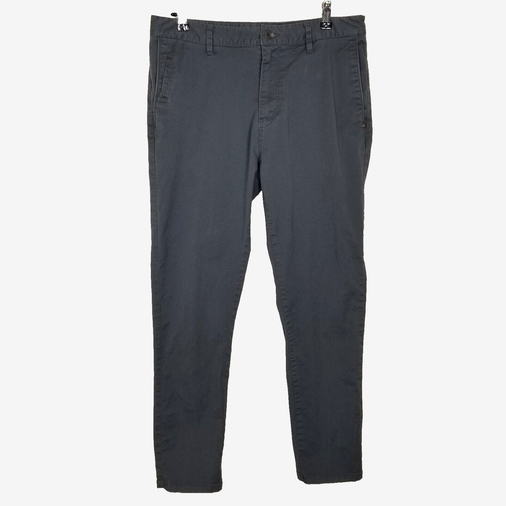 Vuori Men Collins Chino Pants Sz 34 Gray Cotton Blend City Office Casual‎